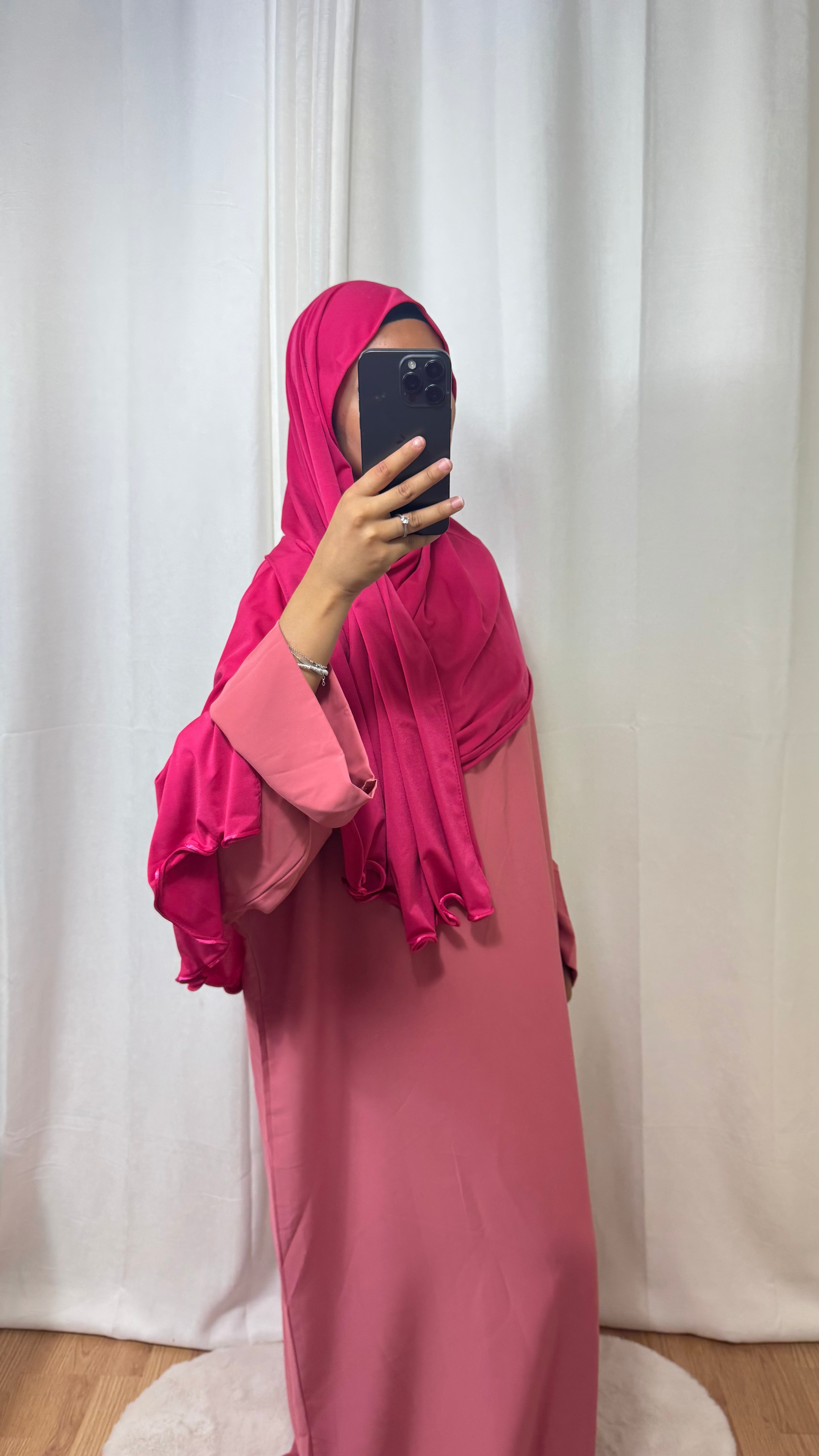 JERSEY PREMIUM BOUCLE SATIN - ROSE FUSHIA