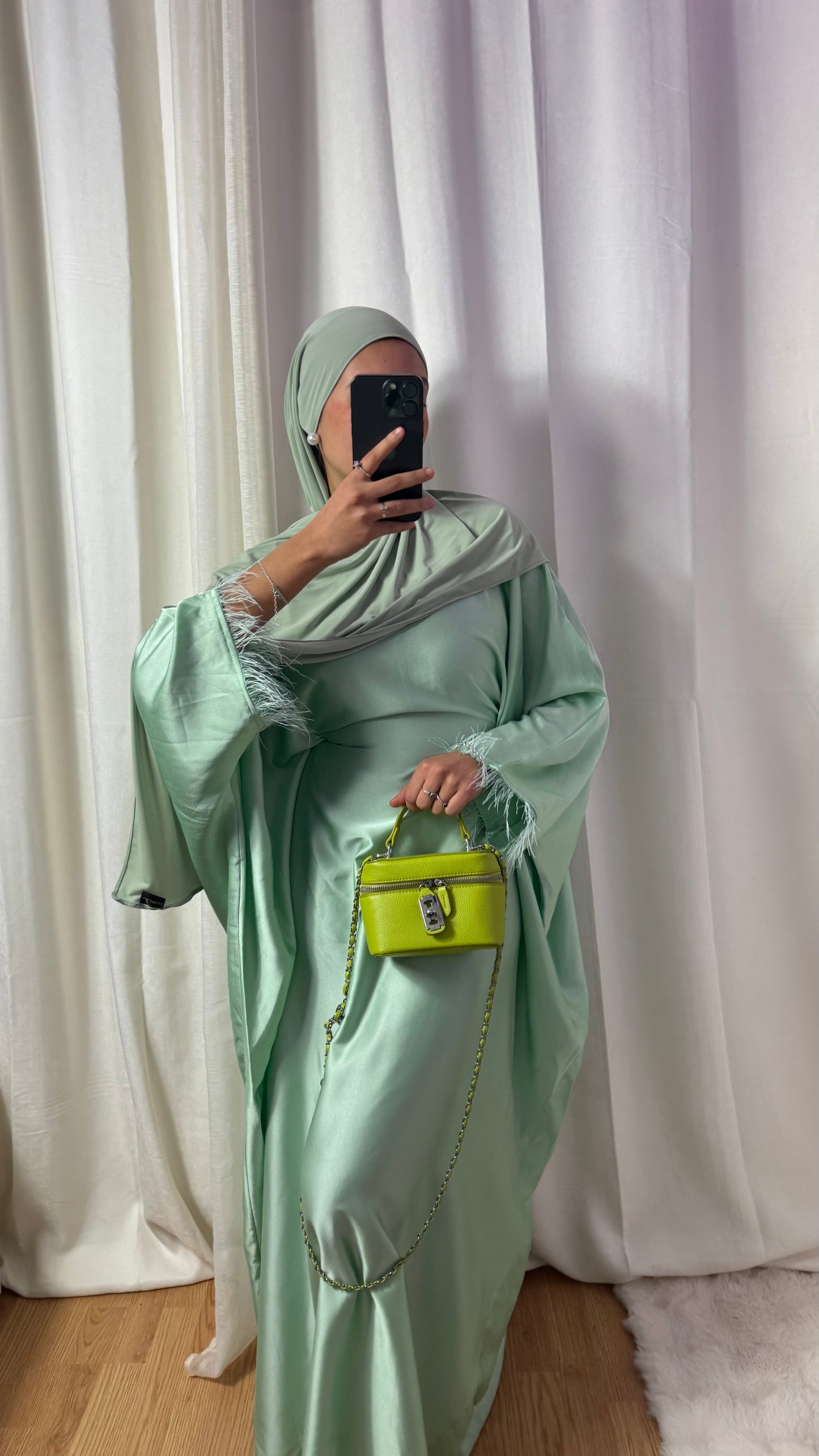 ABAYA PLUME - VERT D’EAU