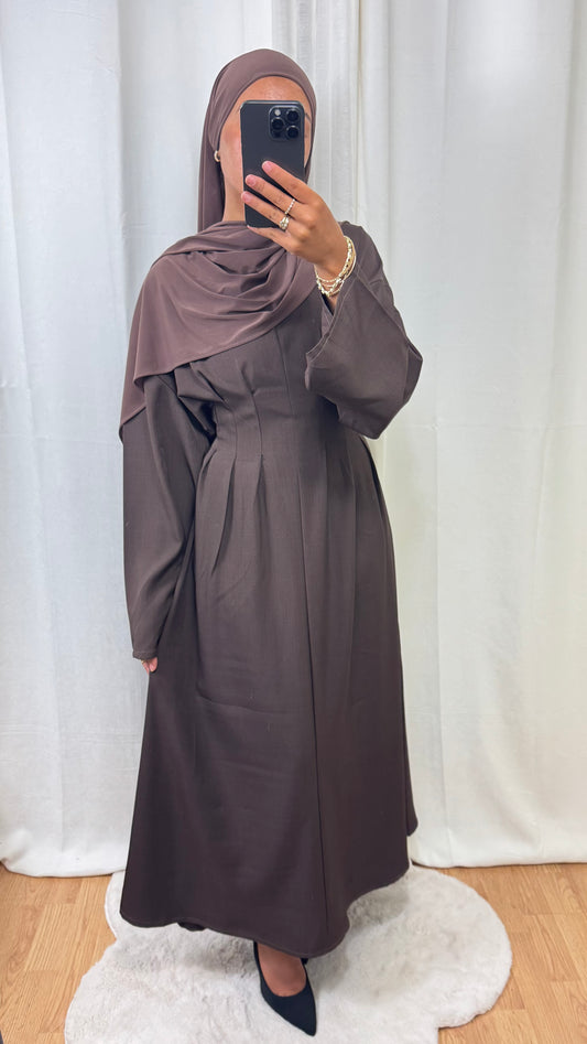 ROBE CINTRÉE - MARRON