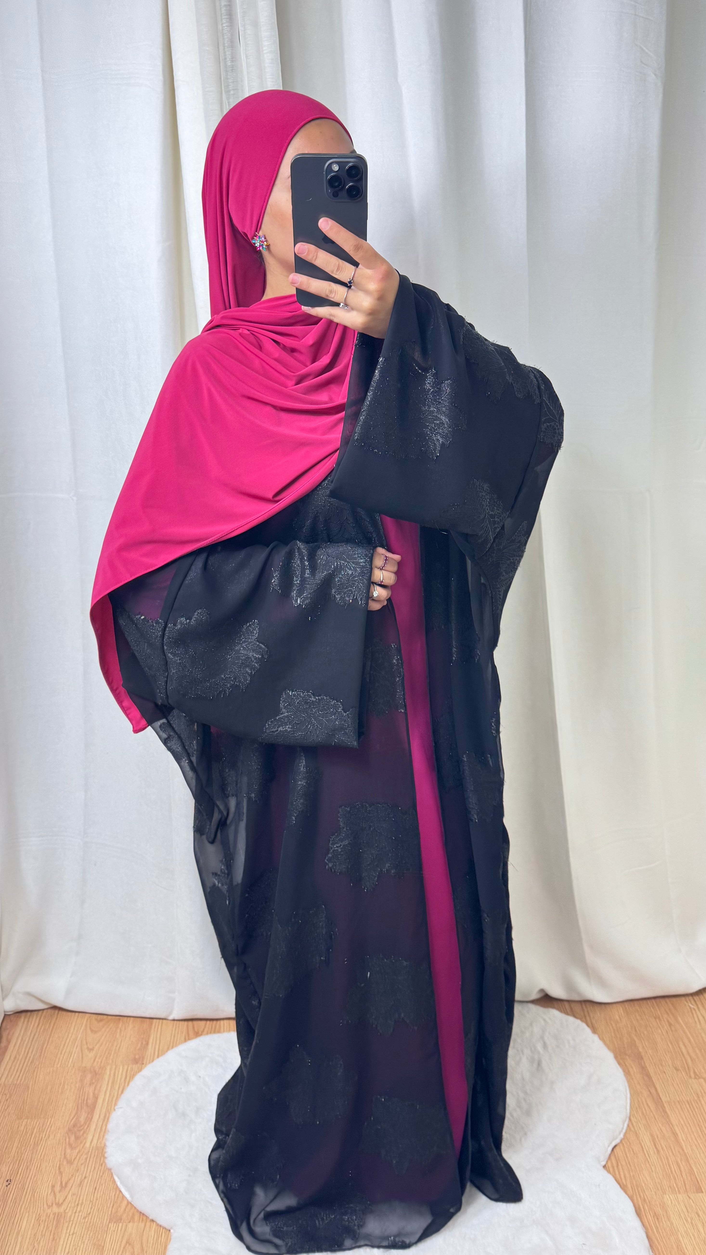 ENSEMBLE KIMONO CRÉATION NOLWENN - ROSE NOIR