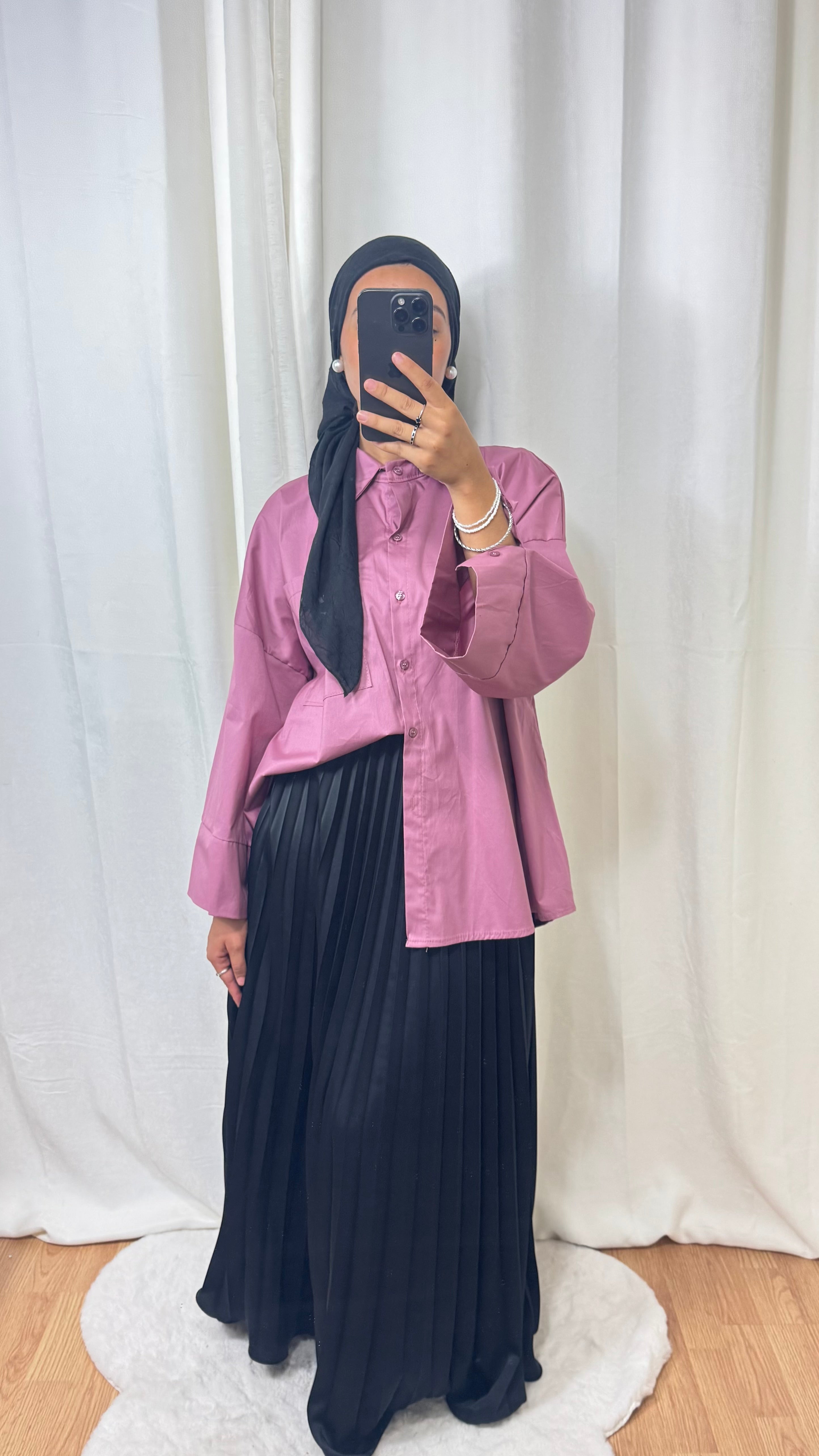 CHEMISE OVERSIZE - VIEUX ROSE