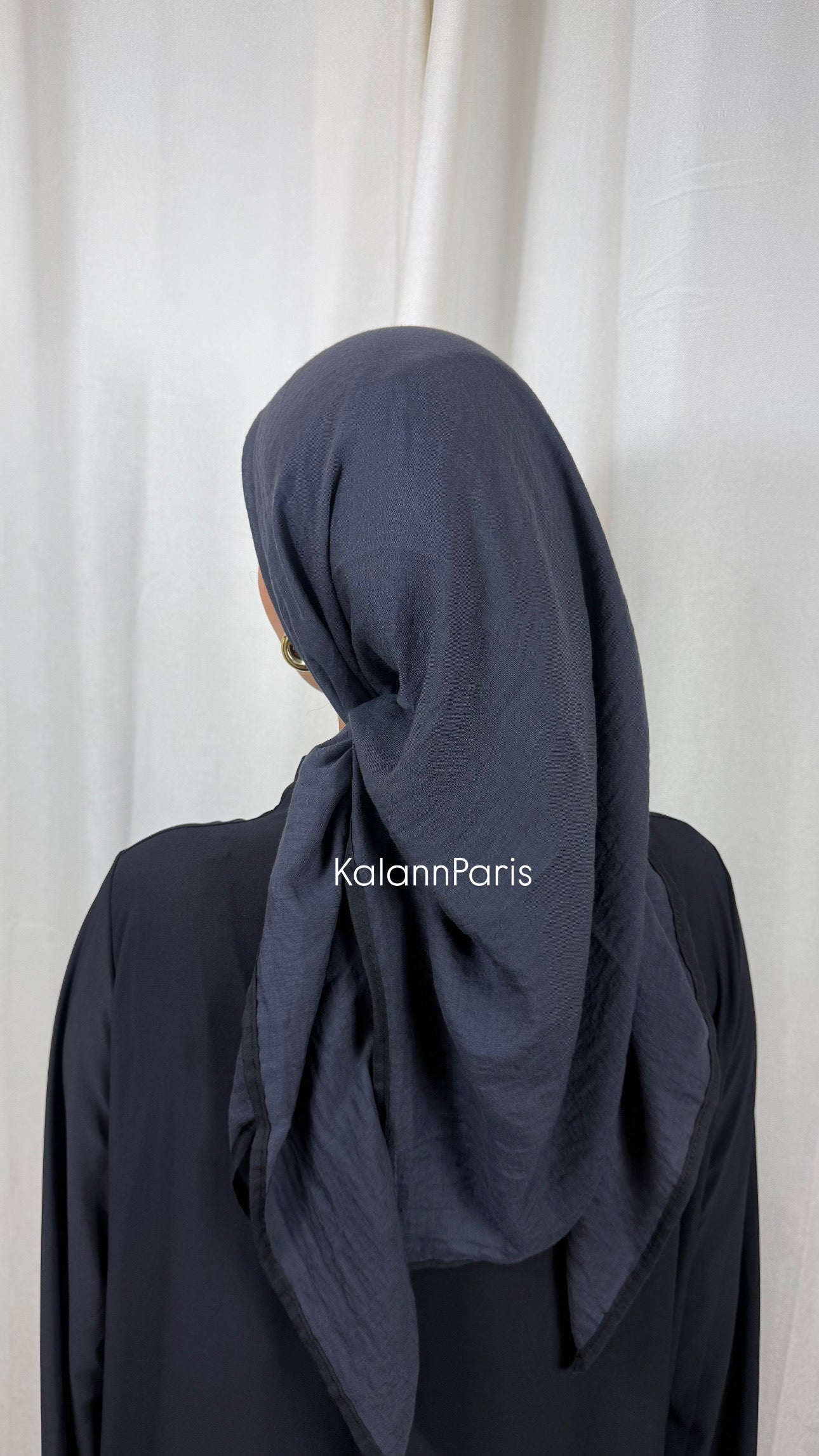 CARRÉ COTON BICOLORE - GRIS ANTHRACITE NOIR