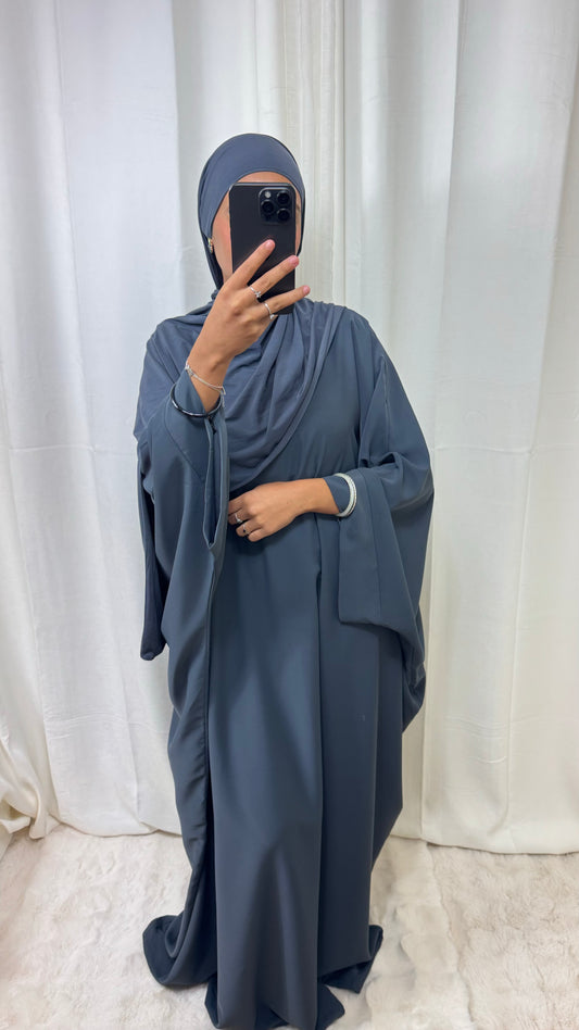 ABAYA SAOUDIENNE ELEGANCE - GRIS SOURIS