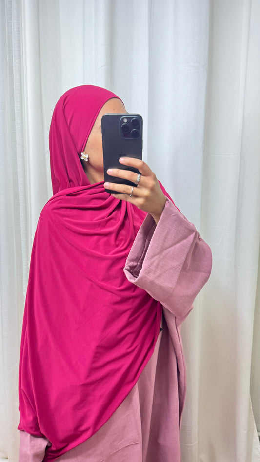 HIJAB JERSEY PREMIUM - ROSE FUSHIA