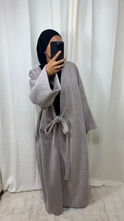 ABAYA CŒUR - TAUPE
