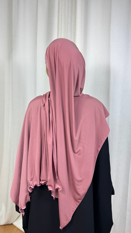 JERSEY PREMIUM BOUCLE SATIN - VIEUX ROSE
