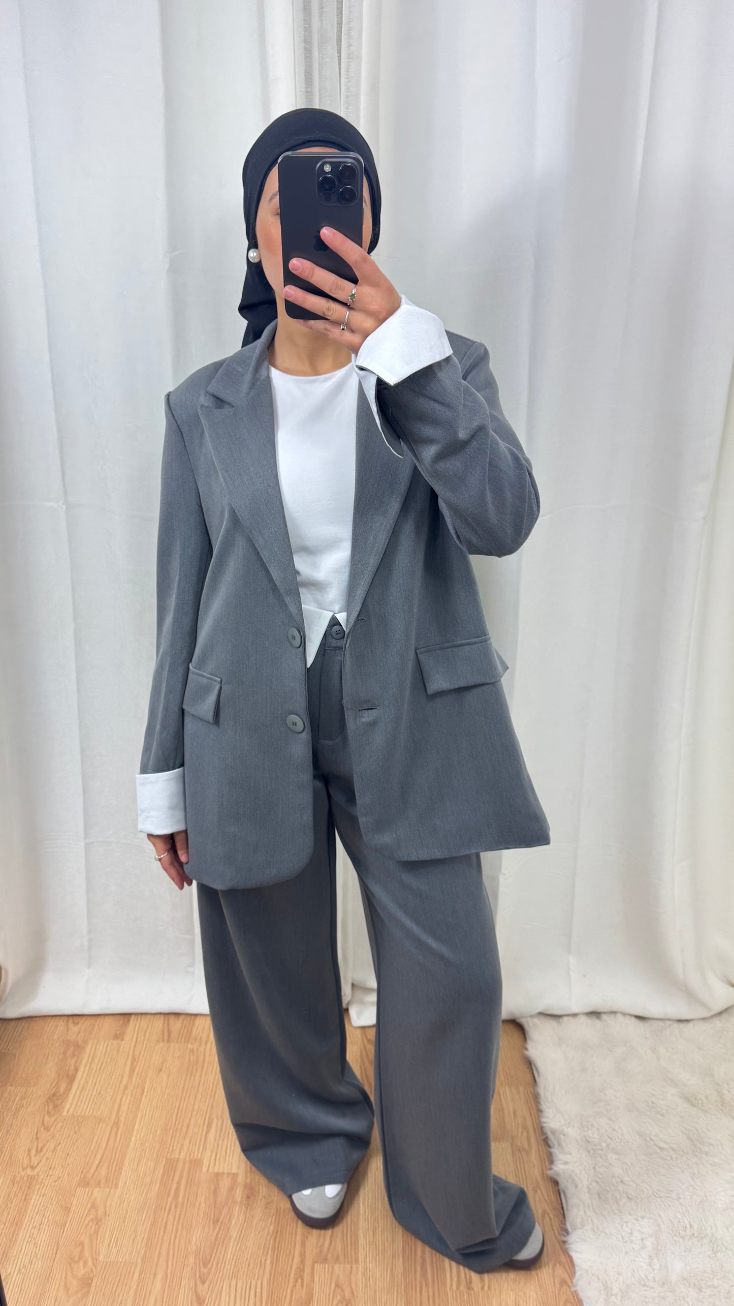 ENSEMBLE BLAZER PANTALON - GRIS