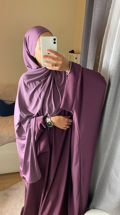 ABAYA SAOUDIENNE ELEGANCE - PRUNE