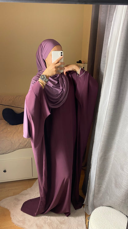 ABAYA SAOUDIENNE ELEGANCE - PRUNE