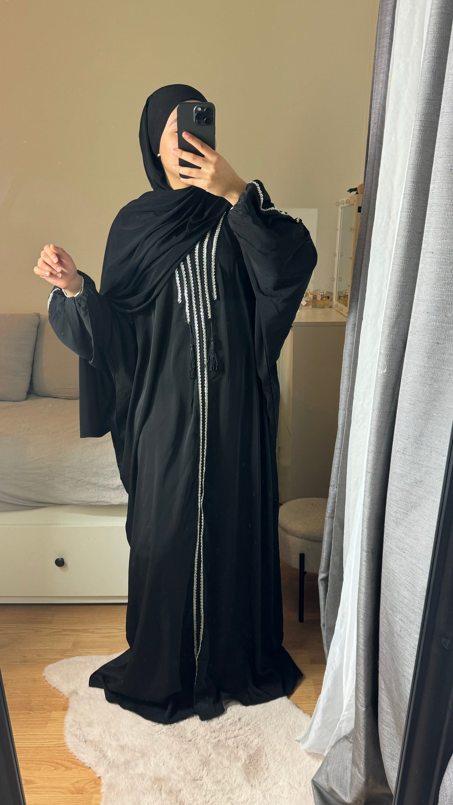 ABAYA PERLÉ - NOIR