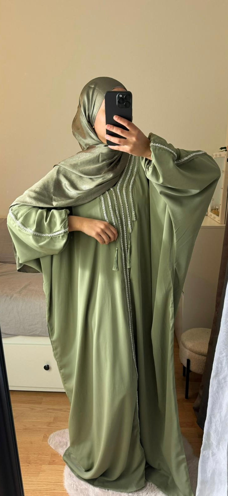 ABAYA PERLÉ - KAKI