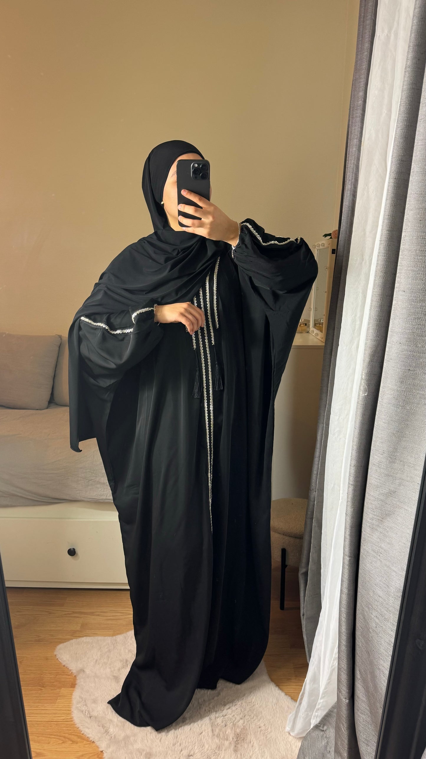 ABAYA PERLÉ - NOIR