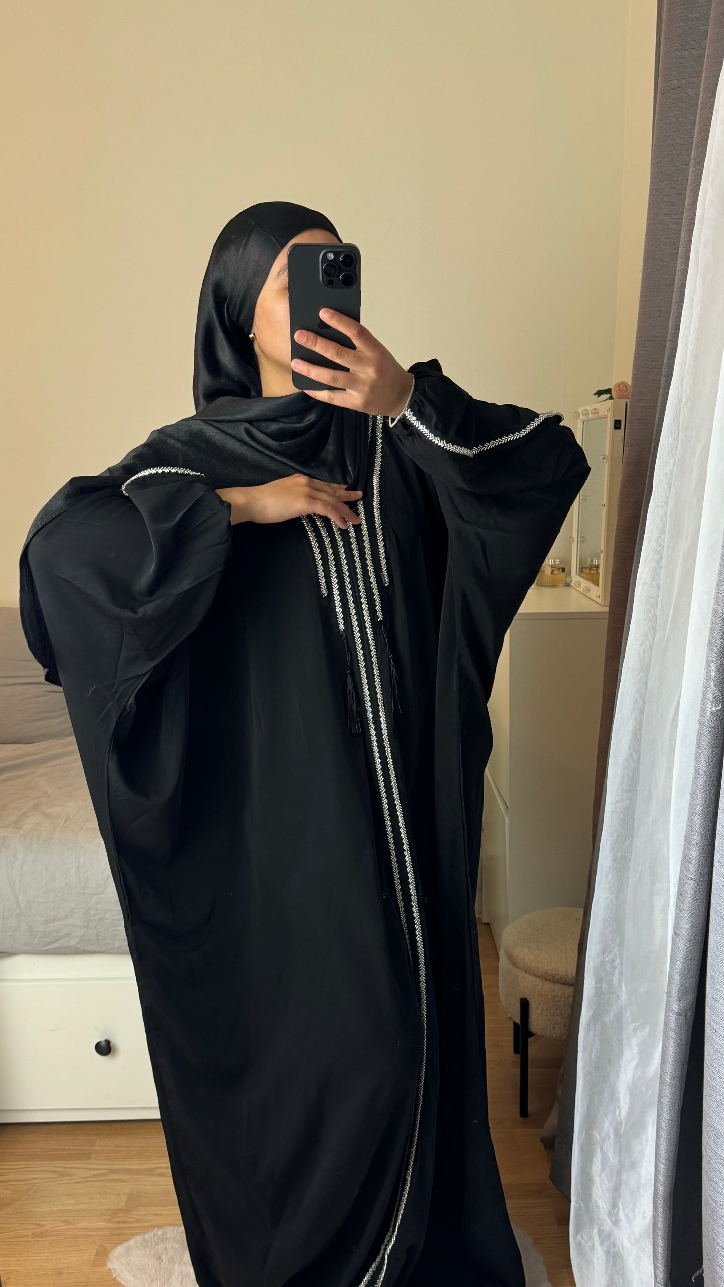 ABAYA PERLÉ - NOIR