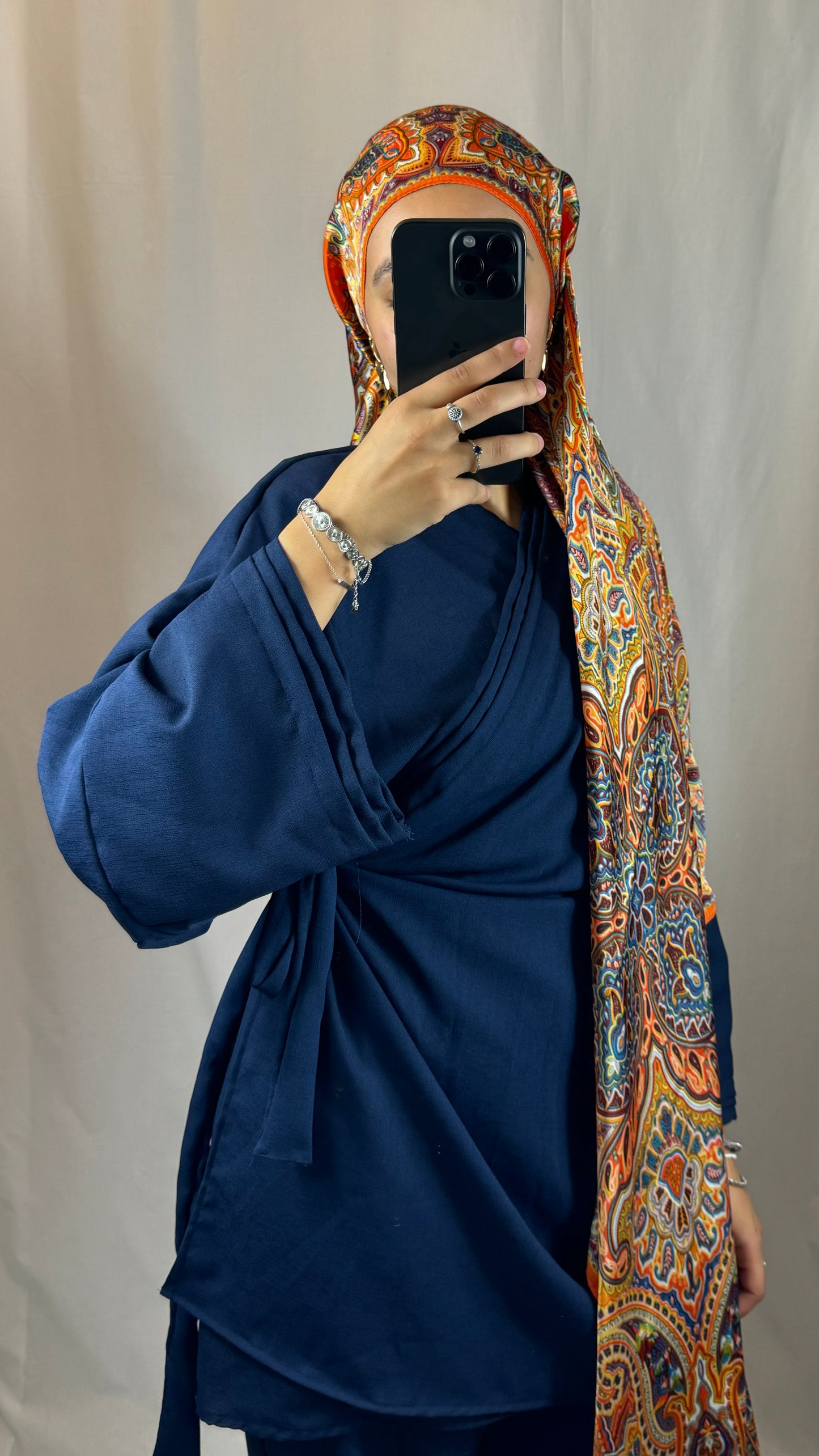 ENSEMBLE KIMONO PANTALON BLEU MARINE