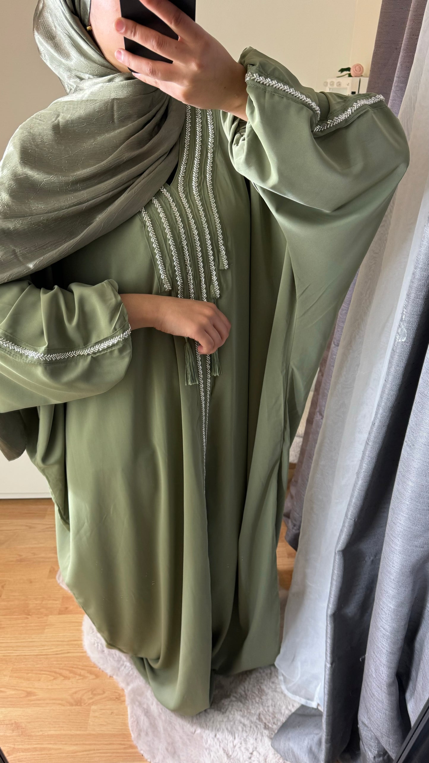 ABAYA PERLÉ - KAKI