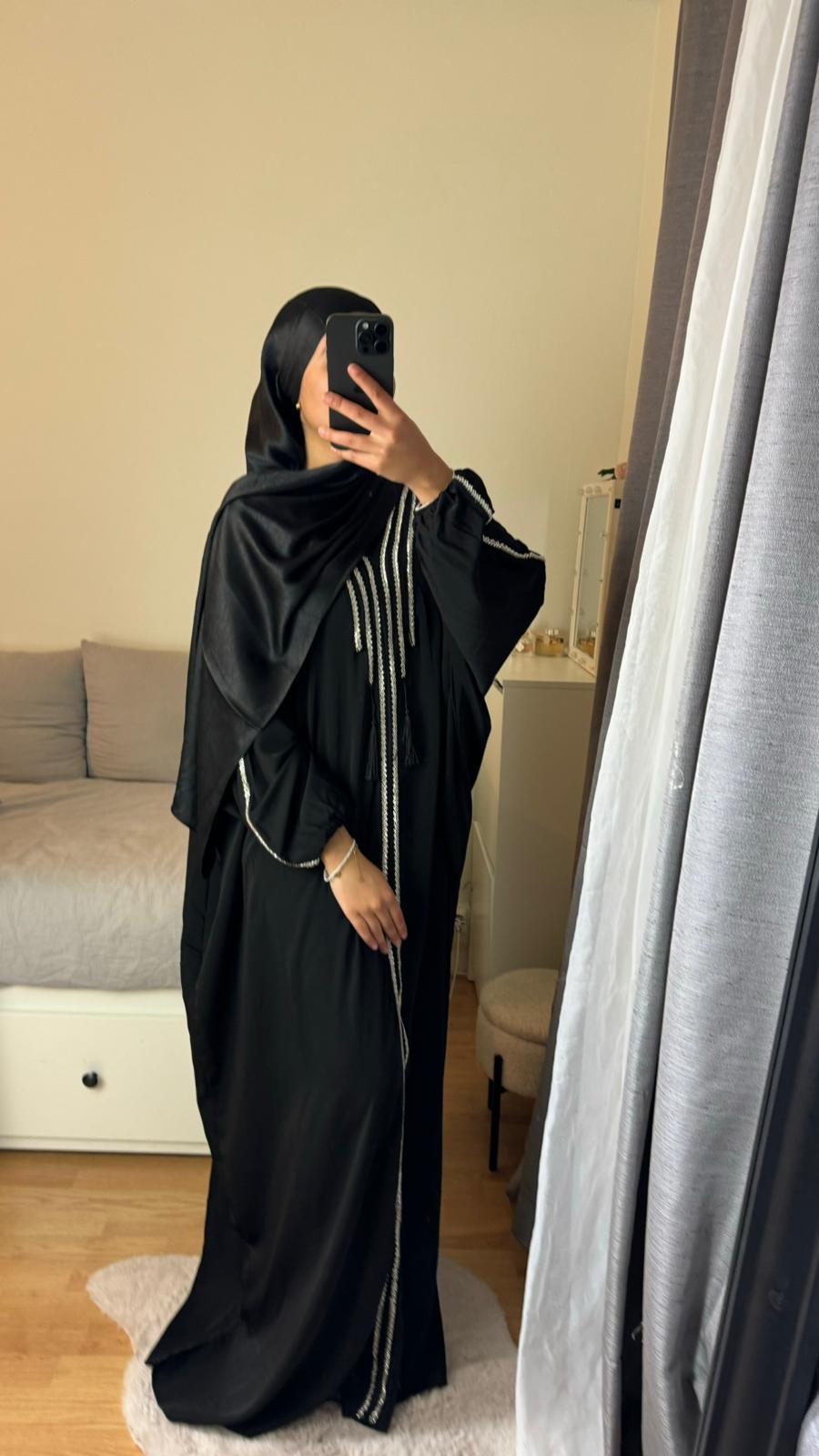 ABAYA PERLÉ - NOIR