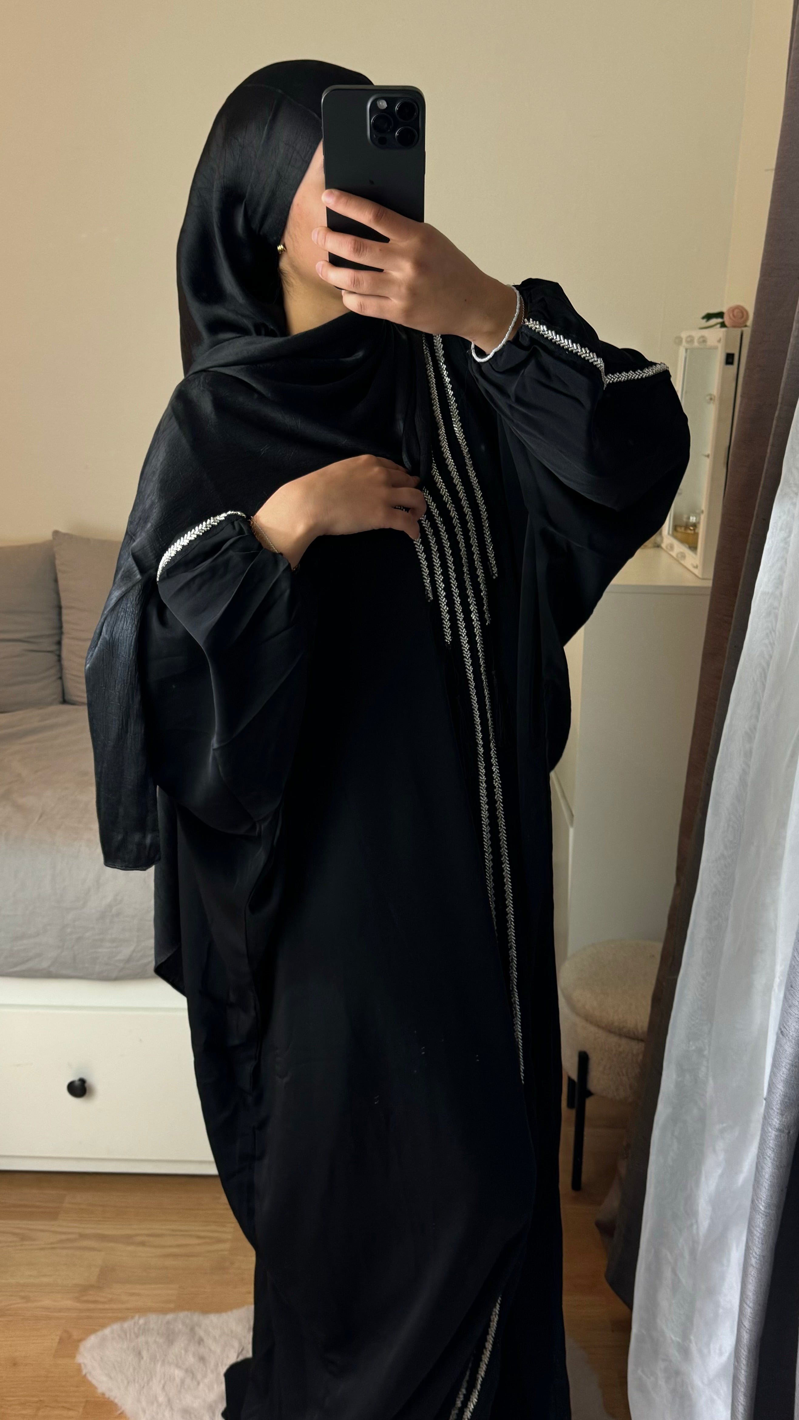 ABAYA PERLÉ - NOIR