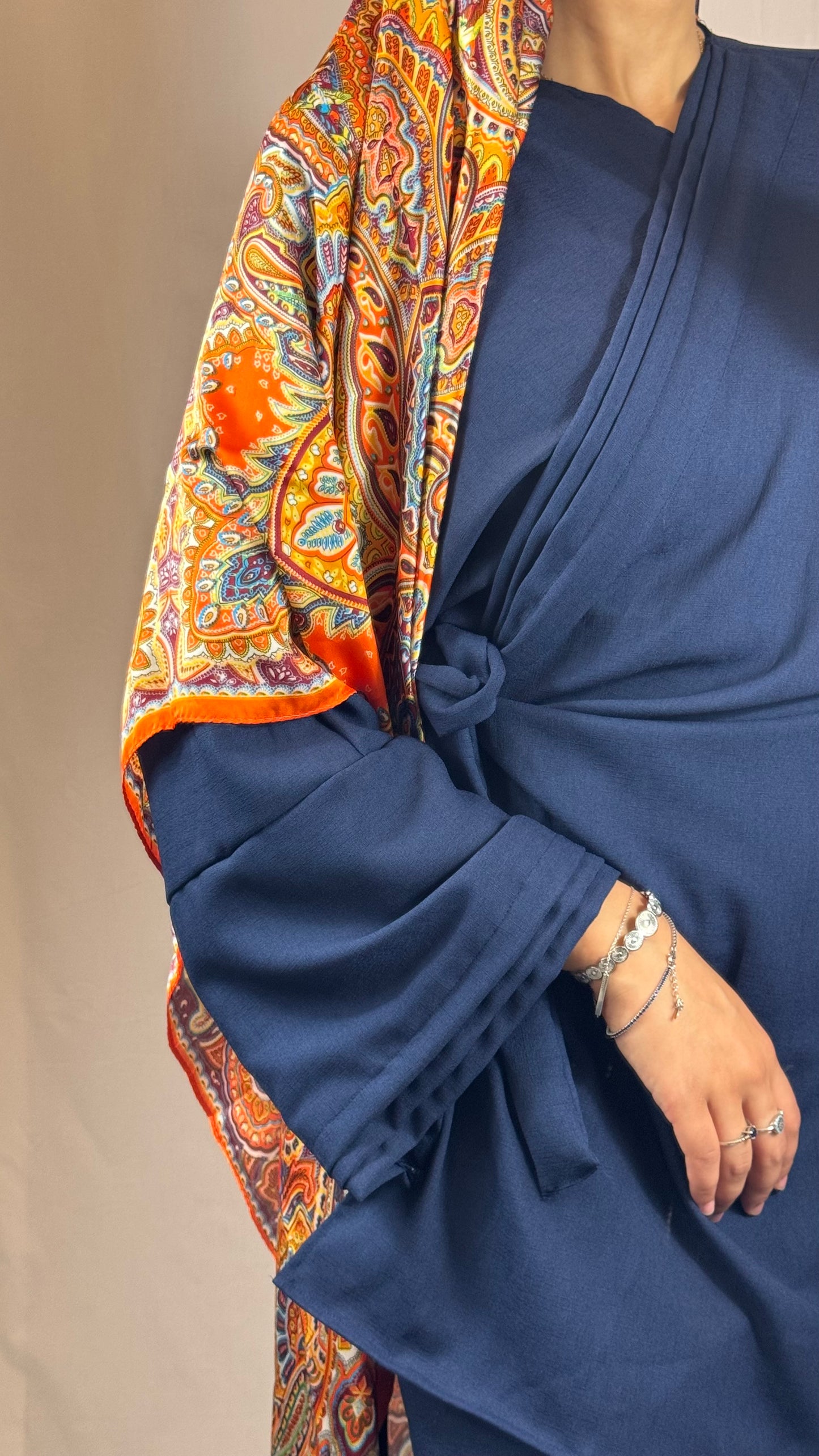 ENSEMBLE KIMONO PANTALON BLEU MARINE