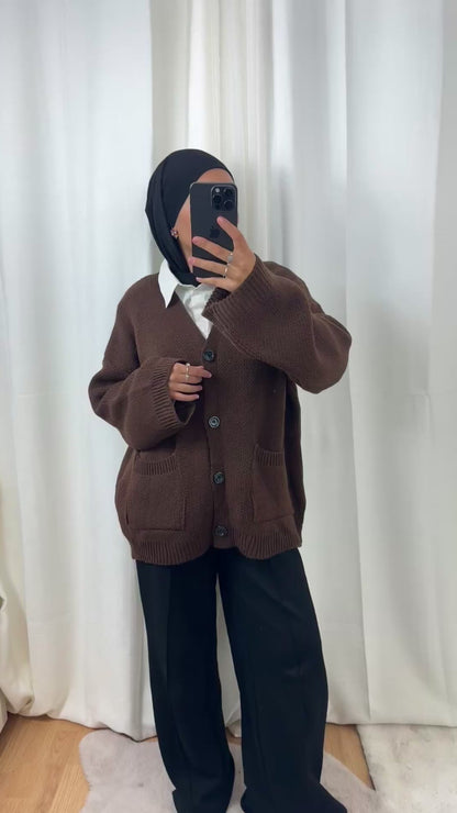 CARDIGAN TANINA - MARRON
