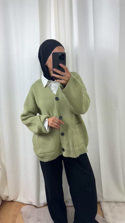 CARDIGAN TANINA - KAKI ANIS