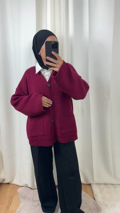 CARDIGAN TANINA - BORDEAUX